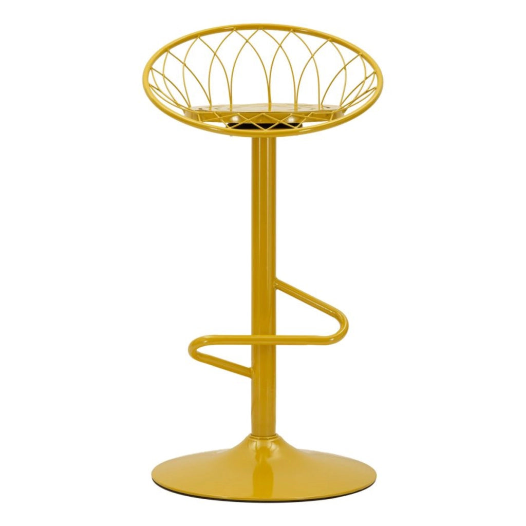 Sgabello bar Clox in metallo color senape