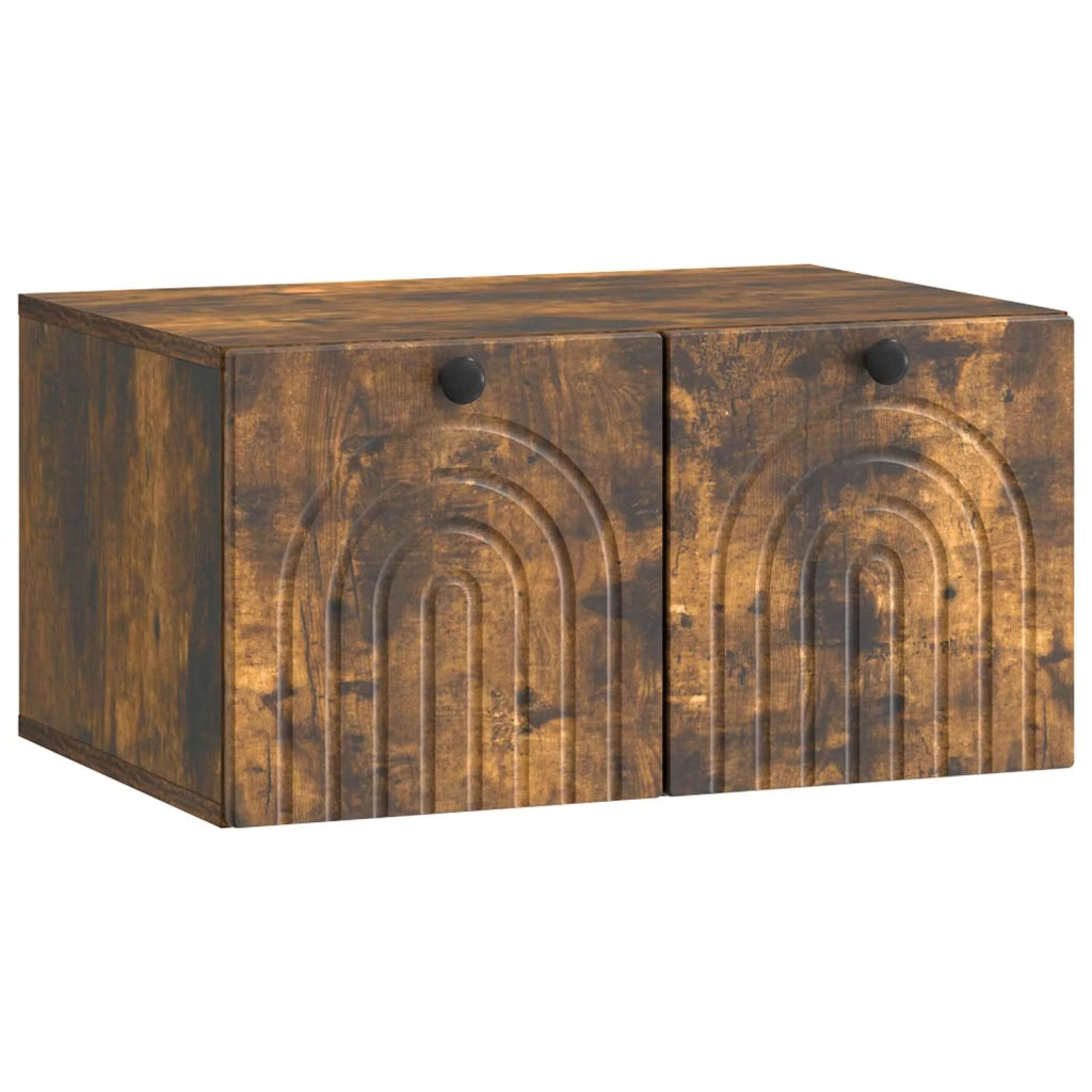 Mobile Porta TV da Muro-Credenza per TV sospesa Rovere Fumo 59,5 x 41 x 30 cm 848596