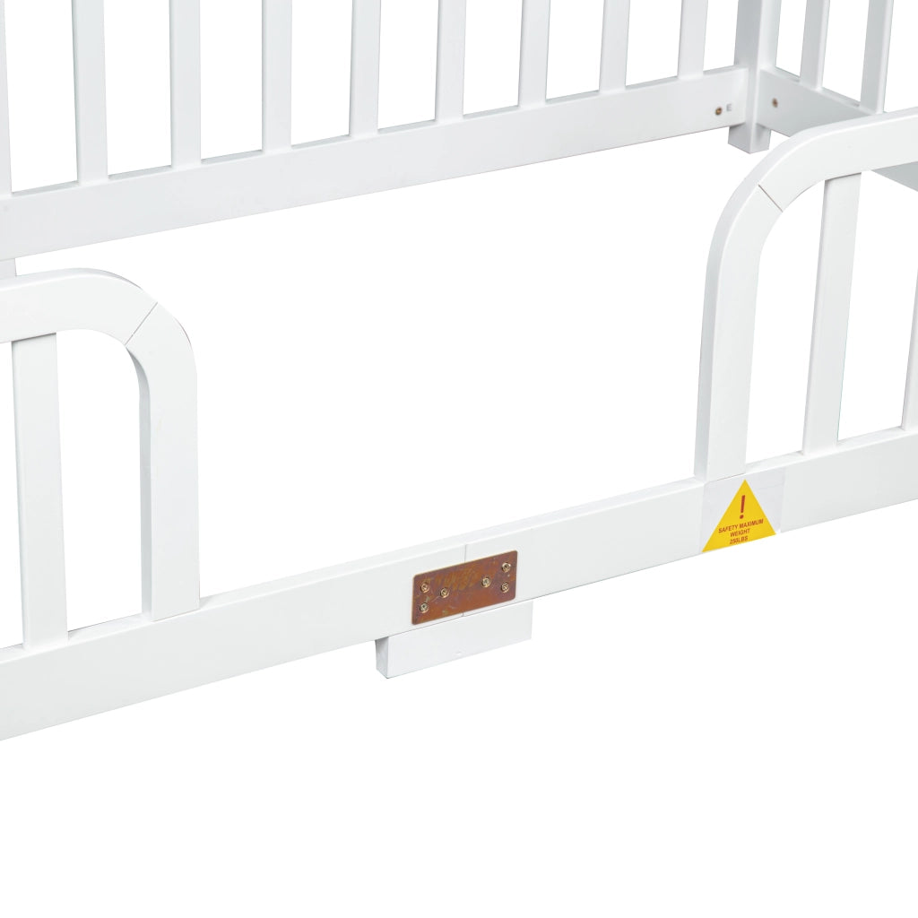 LETTO a pavimento con sponde di sicurezza 90x200 cm legno di pino bianco