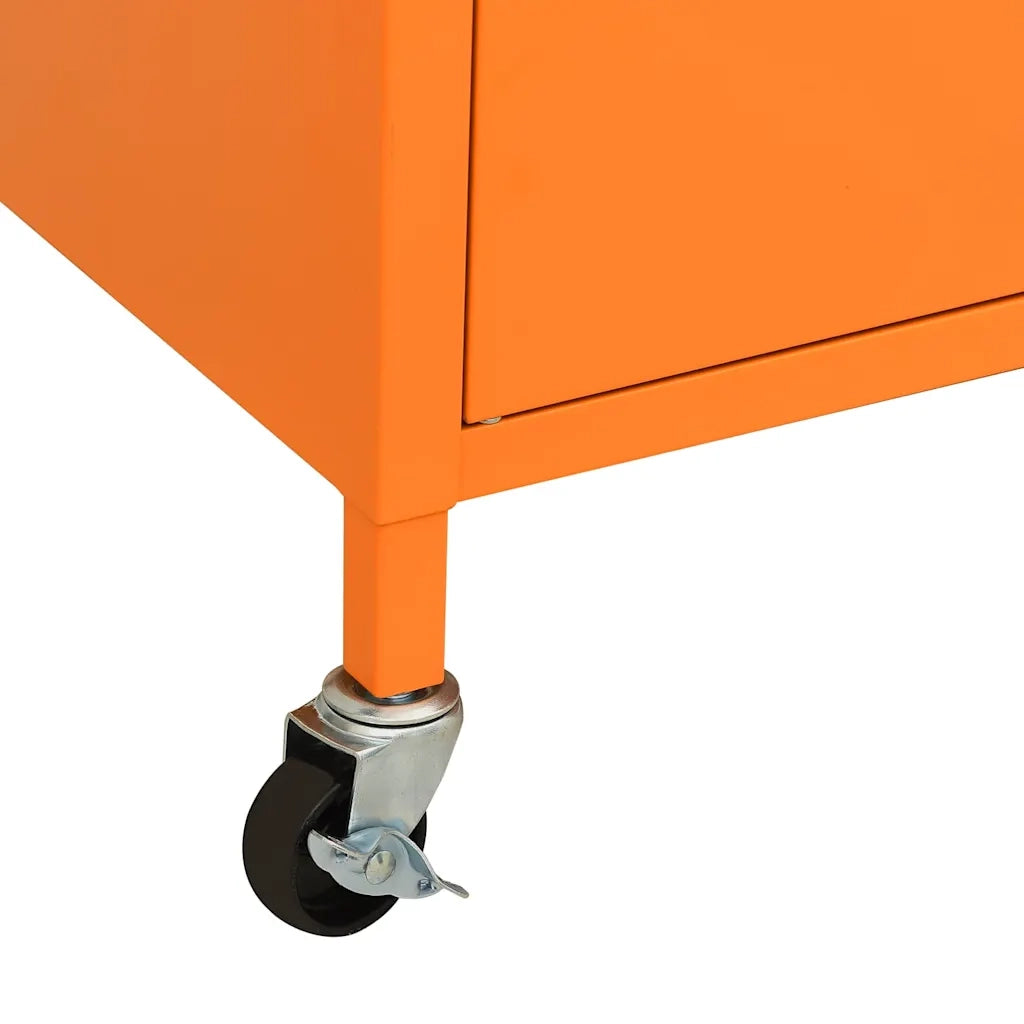 Mobile contenitore mobile con ripiano regolabile 60 x 35 x 56 cm stile contemporaneo finitura arancione acciaio 02_0046897