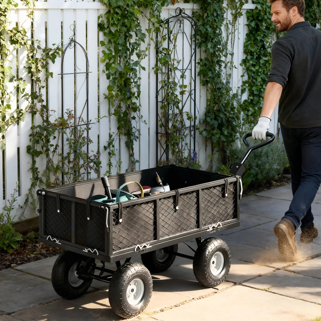 Carrello da giardino ¨C zephmum ¨C 300 kg, nero