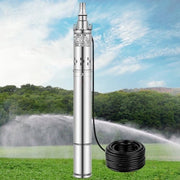 Pompa di pressione - Bocchetta di accoppiamento profonda - Pompa di accoppiamento - 220V/50Hz AC Pompa solare rotativa - Pompa a goccia - per giardino - 1100W - 190L/min - 4 pollici Tubo - Acciaio inossidabile - Argento