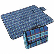 Telo Picnic XXL Pieghevole 200x150 cm con Fondo Isolante e Maniglia da Trasporto Blu