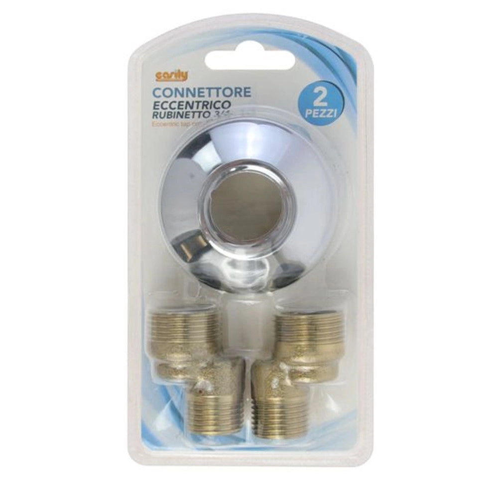 Trade Shop - Kit 2pz Connettore Eccentrico Per Rubinetto 3/4 Raccordo Rosetta 65mm Accessorio 52363 -