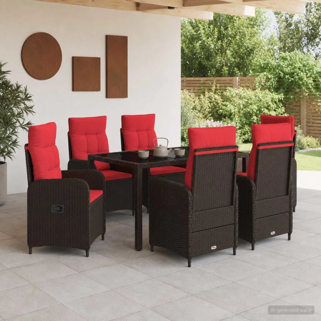 Set da pranzo per esterni 7 pz polyrattan 3422317
