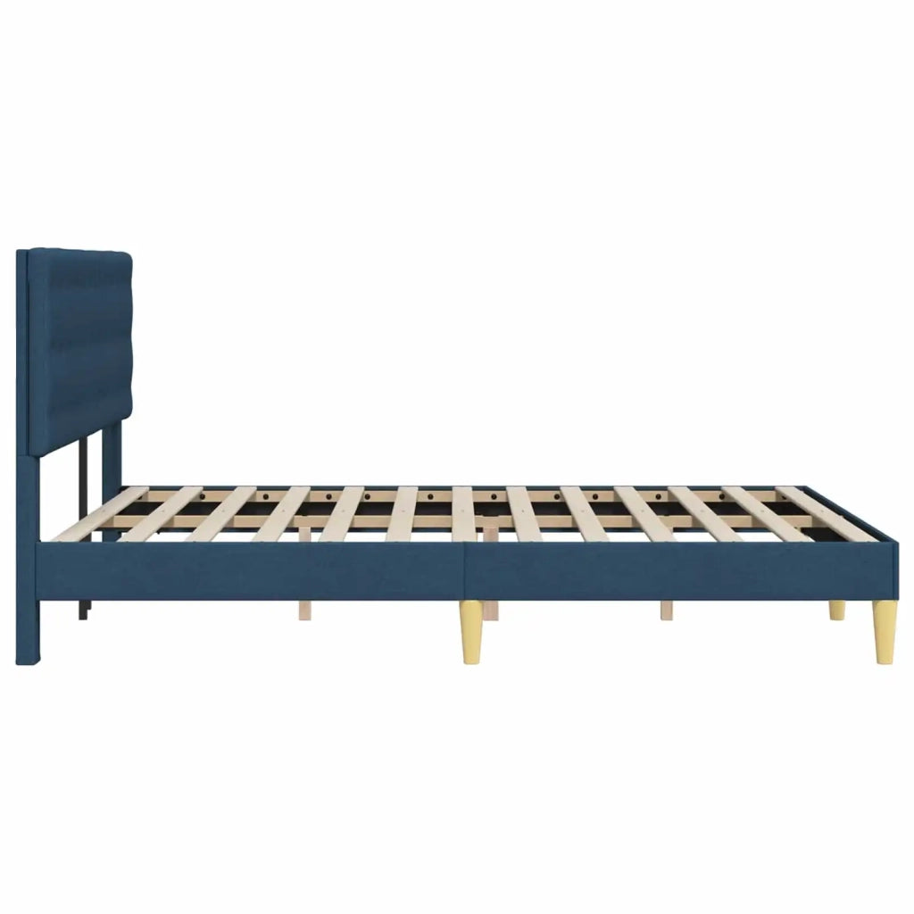 Struttura del letto con testiera Blu 140 x 190 cm Tessuto 42027796