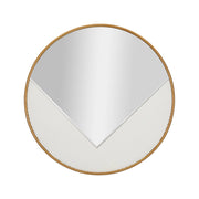 Specchio Santelia, Specchiera, Articolo d'arredo a muro, Decorazione con specchio, 80x4 h80 cm, Bianco e Oro