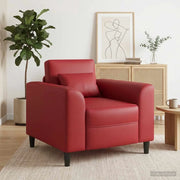 Divano Sedia-Poltrona Rosso Vino Similpelle