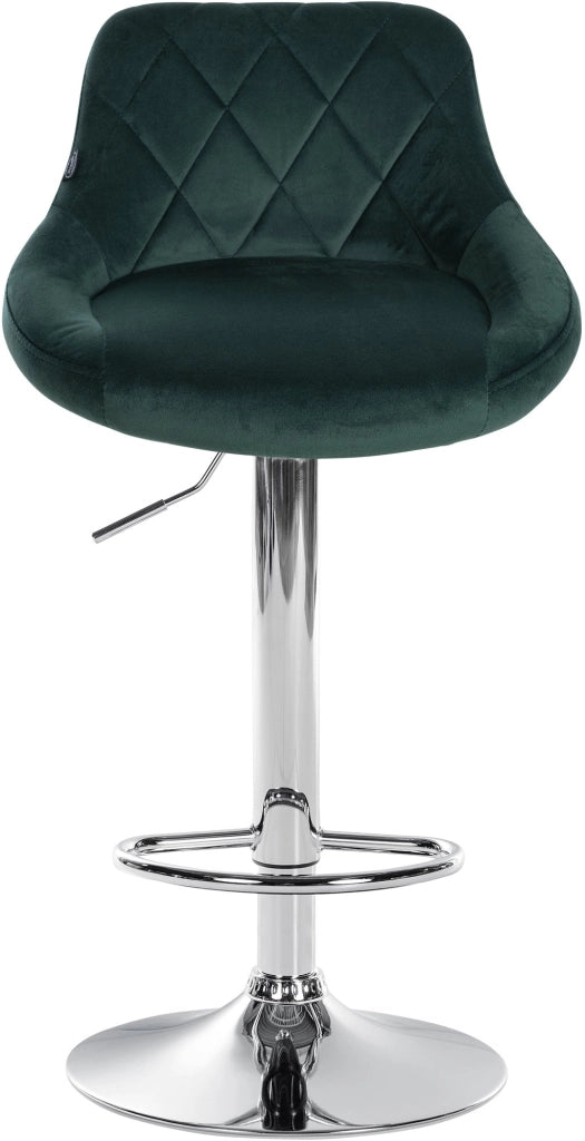 Sgabello da bar Lazio Velvet Verde scuro,cromo