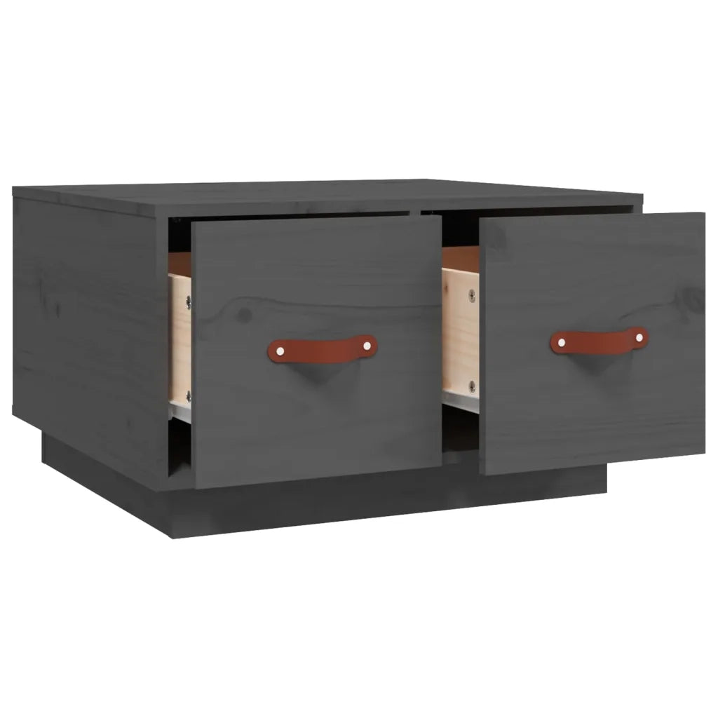 Tavolino da Salotto-Tavolino da soggiorno Grigio 60x53x35cm in Legno Massello di Pino