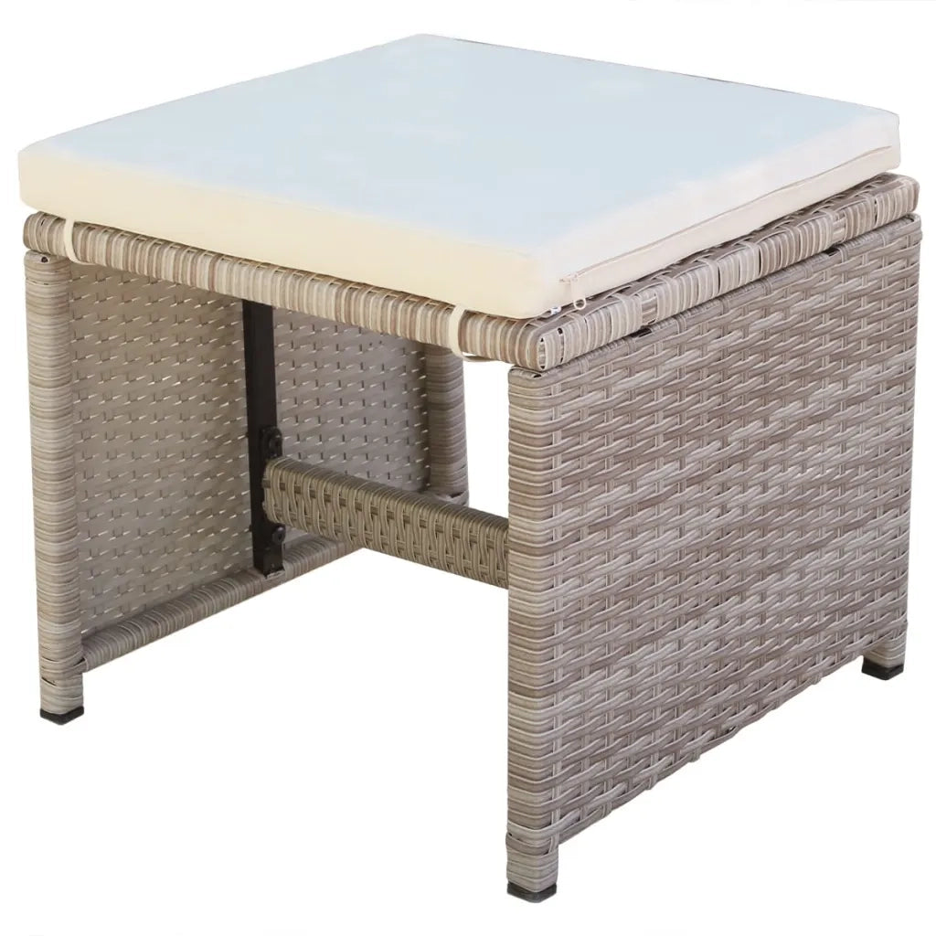 Set da Pranzo da Giardino 5 pz con Cuscini in Polyrattan Beige 42555