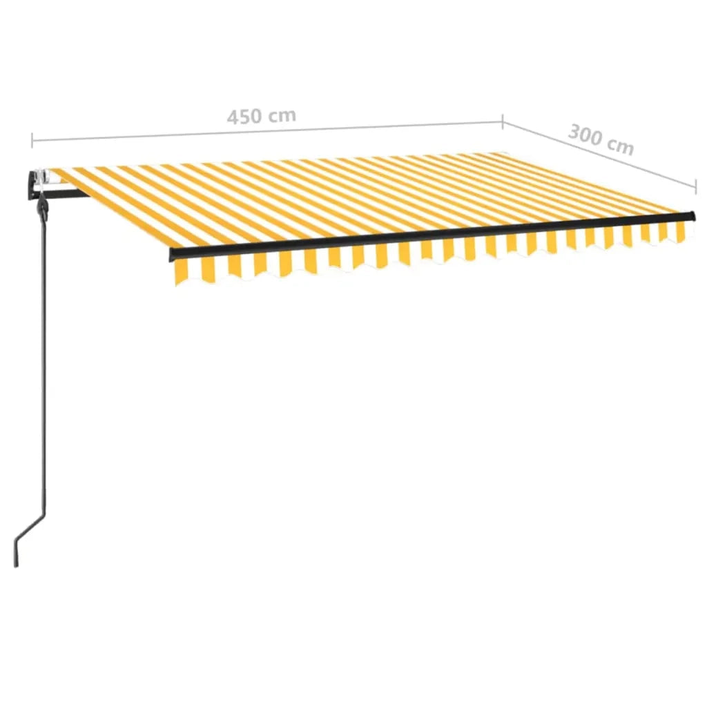 Tenda da Sole Retrattile Automatica 450x300 cm Gialla e Bianca 3069128