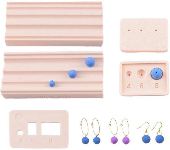 Kit per creare gioielli - 3 taglie (4cm/6cm/8cm) - completo con attrezzi - macchina per creare perline di plastica - stampo per perline di plastica - completo con strumenti - kit per fare gioielli