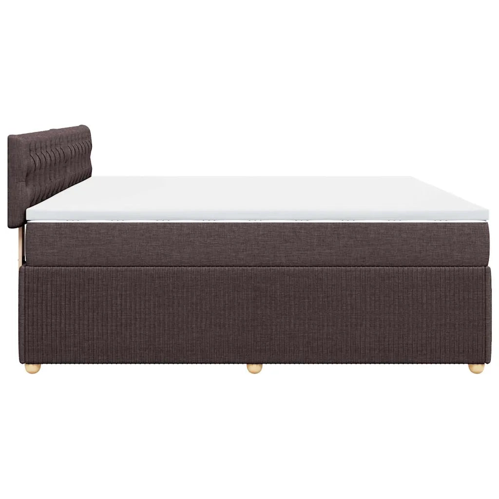 Giroletto a Molle con Materasso Marrone Scuro 180x200cm Tessuto 3287545