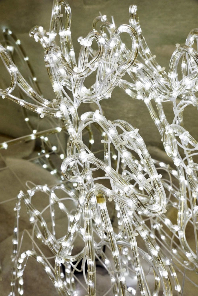 Renne con slitta a led bianco freddo misura 80x20x95 h cm struttura in ferro tubo led 32 metri