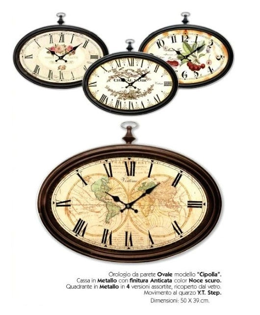Orologio metallo cipolla noce anticato 50cm virtime 1535 00