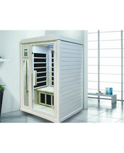 Sauna infrarossi due posti 90x90cm, cromoterapia, ozono, radio legno hemlock Sicorage Lolipa