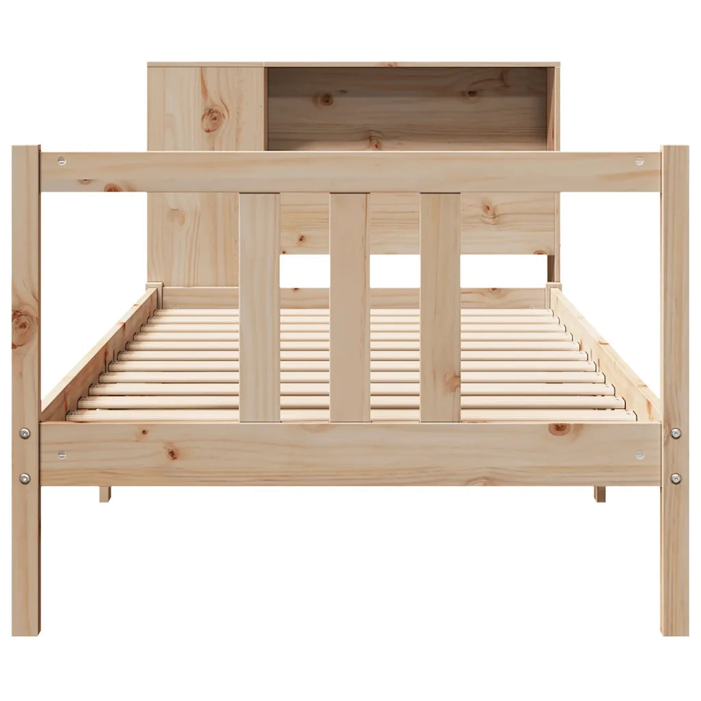 Giroletto con Libreria senza Materasso 75x190 cm in Legno Pino