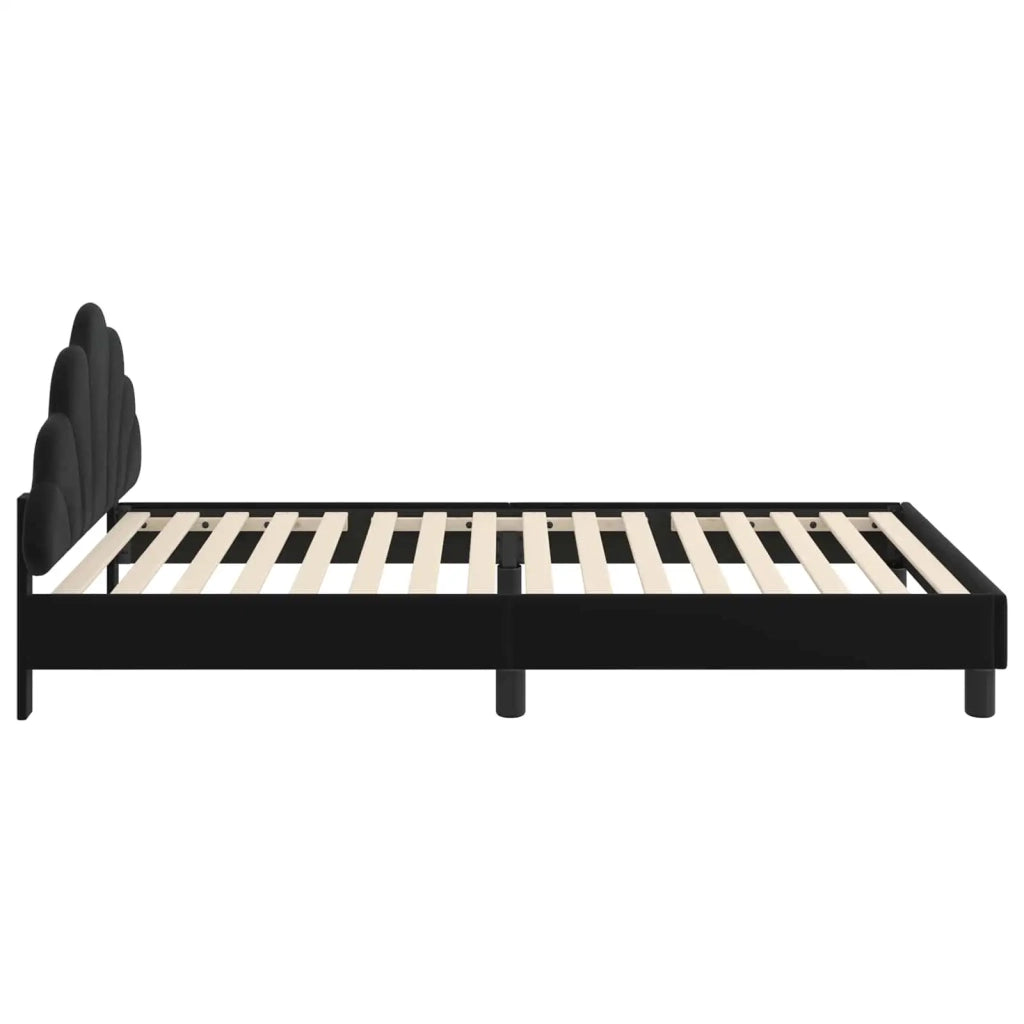 Struttura letto bambini con testata-Giroletto per bambini Nero 90 x 200 cm Velluto 395133