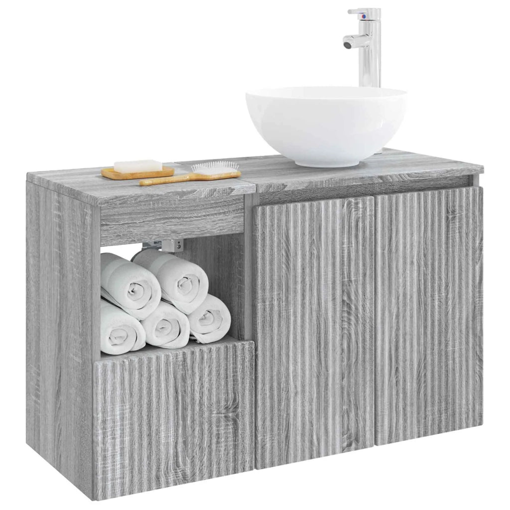 Set di mobili per il bagno 2 pz Sonoma grigio 3404030