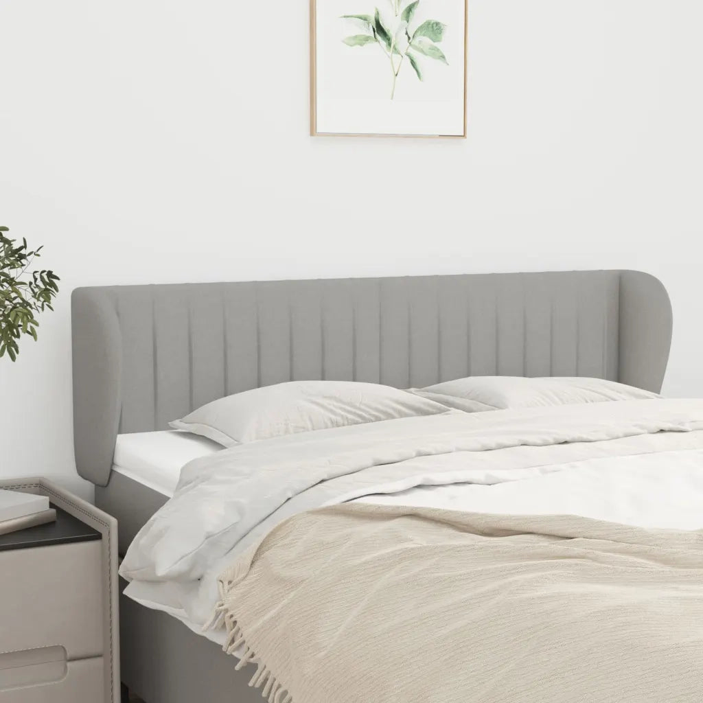 Testiera ad Orecchio-Testata con Orecchie Grigio Chiaro 147x23x78/88 cm in Tessuto 507036