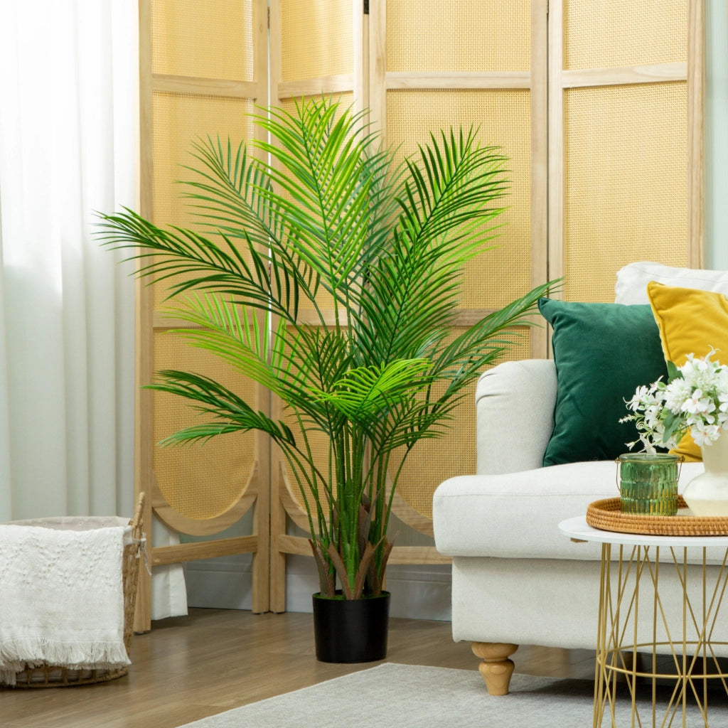 Palma artificiale grande 120cm pianta finta in vaso ¨C zephmum ¨C verde plastica