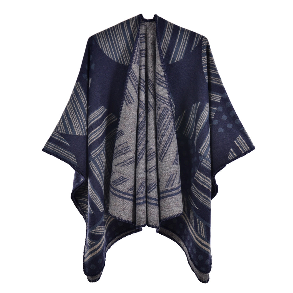 Sciarpa da donna divisa in stile retr¨°, mantello in cashmere spesso e caldo, perfetto per autunno e inverno.