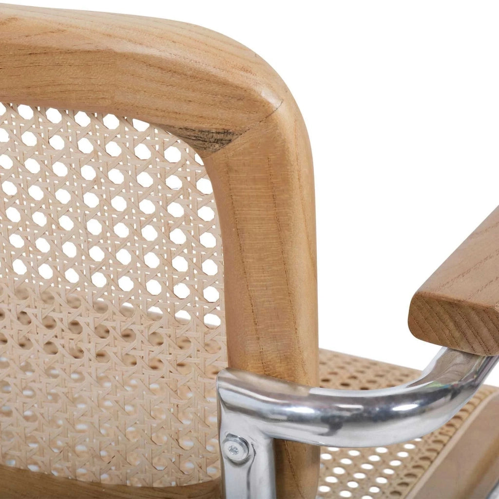 LÚZETE - SEDIA WEBSTER CON BRACCIOLI IN RATTAN NATURALE