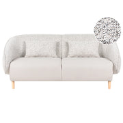 Divano a 3 posti Beige Chiaro Due Tessuti Tessuto Poliestere Morbido Design Curvo Stile Arte Decor Moderna