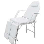 Lettino da Massaggio Portatile in Similpelle 185x78x76cm Bianco 110042