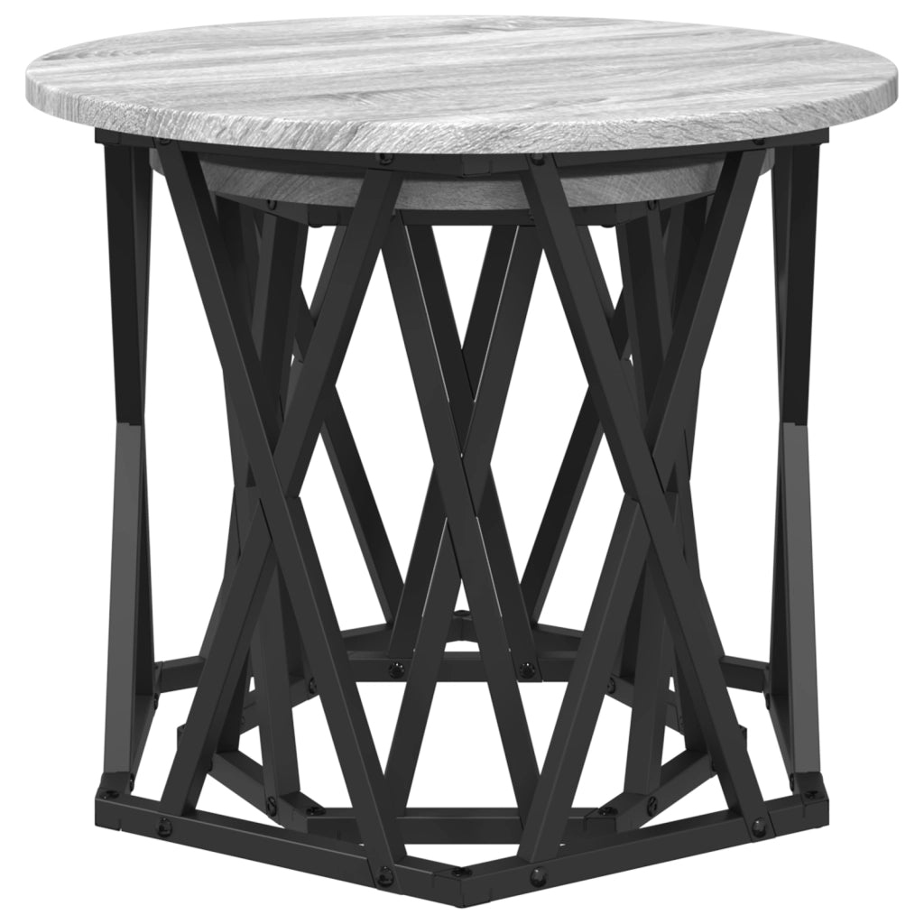 Set di 2 Tavolini Nesting Grigi Sonoma in Legno Ingegnerizzato