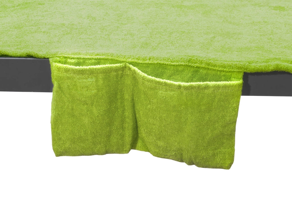 Telo Mare Lettino In Spugna Tinta Unita Con Tasche Modello Pool&Beach - Lettino - Verde Acido