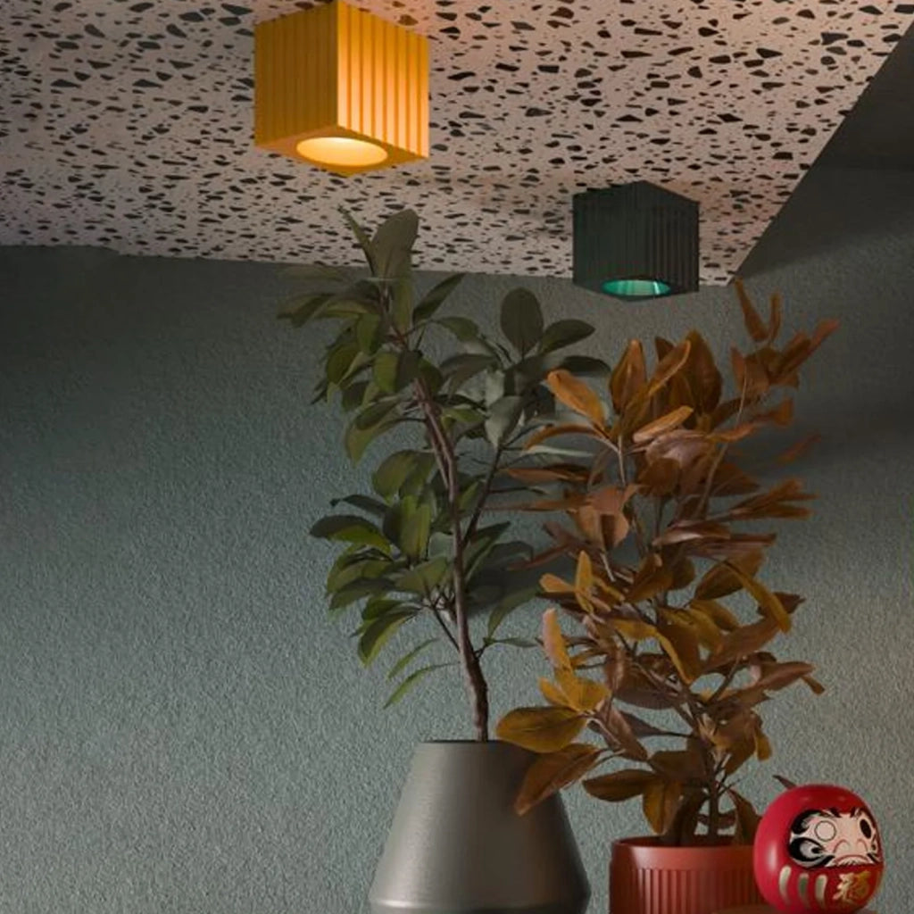 Plafoniera Vintage Metra Ceramica Gialla 1 Luce E27