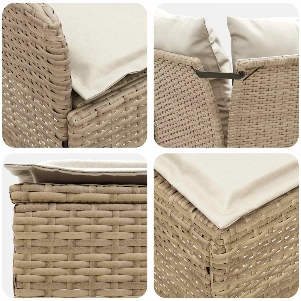 Set di Mobili 7 pz Beige e Crema Rattan in PE 3422213