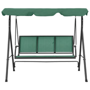 Panca a Dondolo da Giardino Verde 170 cm Textilene e Acciaio CFW1500478
