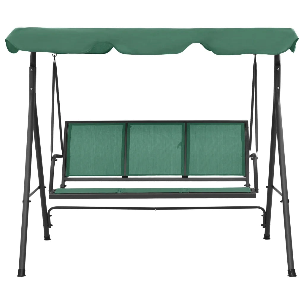 Panca a Dondolo da Giardino Verde 170 cm Textilene e Acciaio CFW1500478