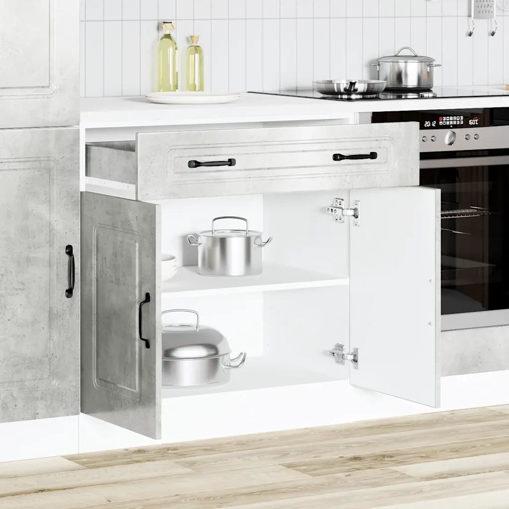 Base da Cucina-Mobile Base da Cucina Kalmar Grigio Cemento in Legno Multistrato 734781