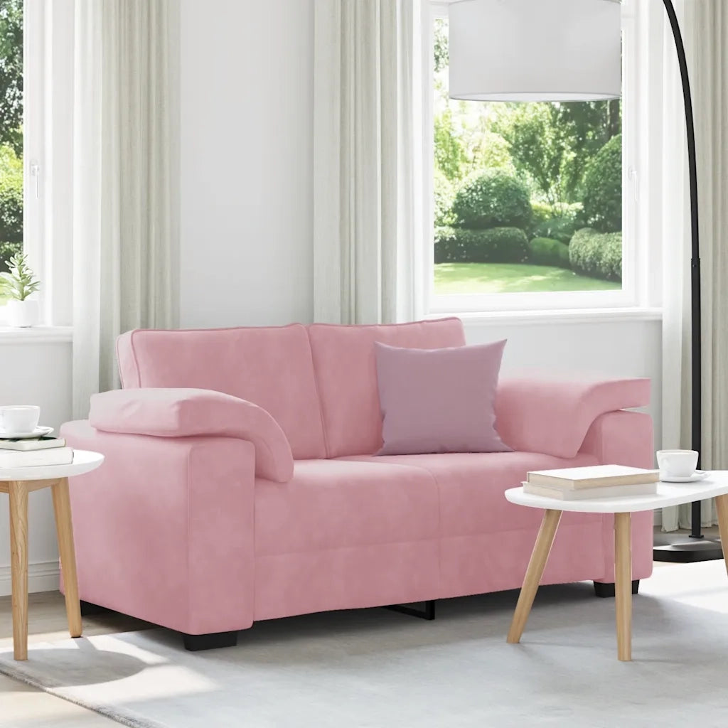 Divano Divanetto-Sofa Rosa 120 cm in Velluto