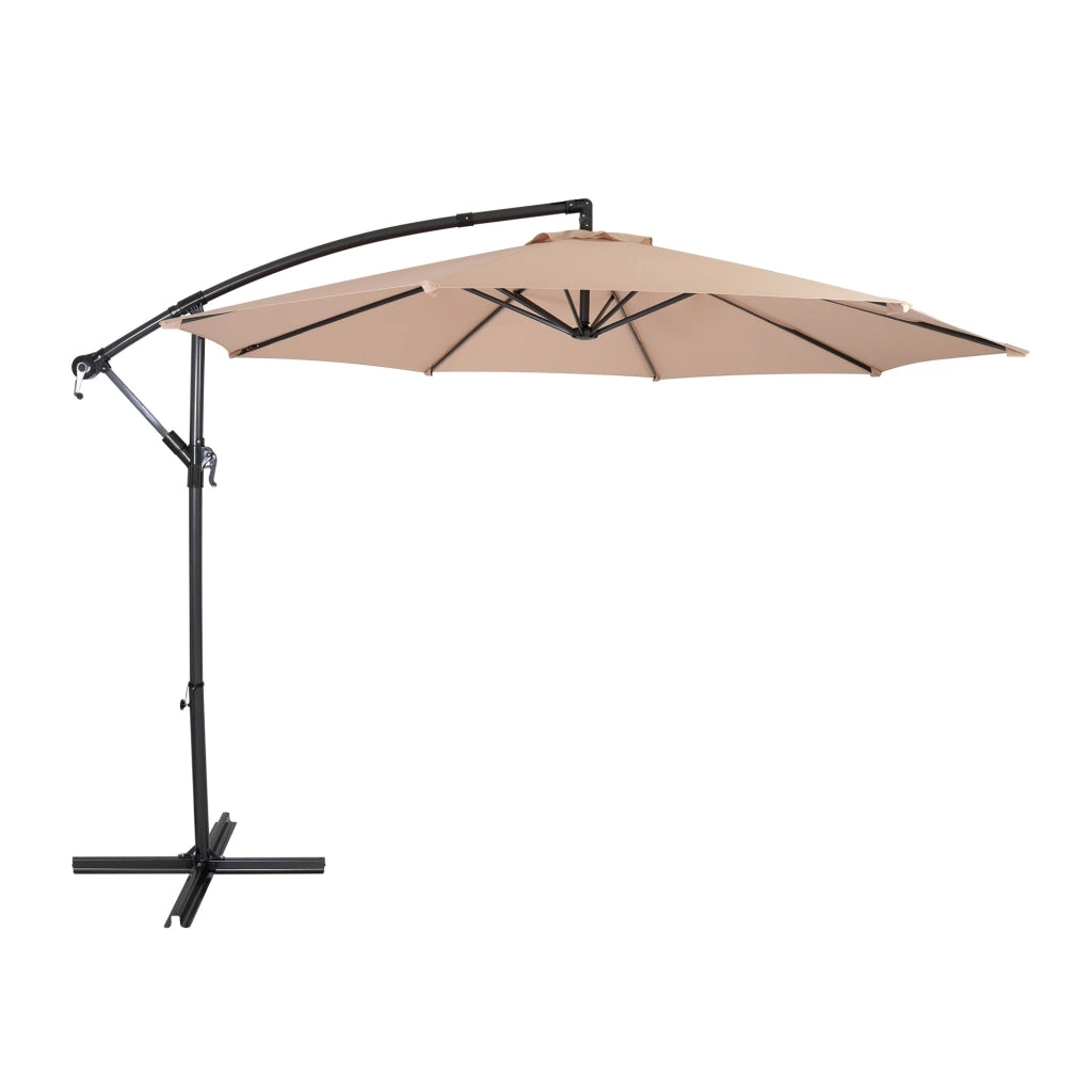 Ombrellone Decentrato 3m Beige Banana da Giardino con Manovella