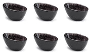 Set 6 Coppette Oblique 10,5x7,5x6 cm in Gres Kaleidos Sirius Nere
