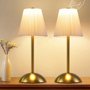 ZMH Lampada da tavolo LED set 2 pezzi bianca wireless dimmerabile 3 temperature colore per camera letto soggiorno