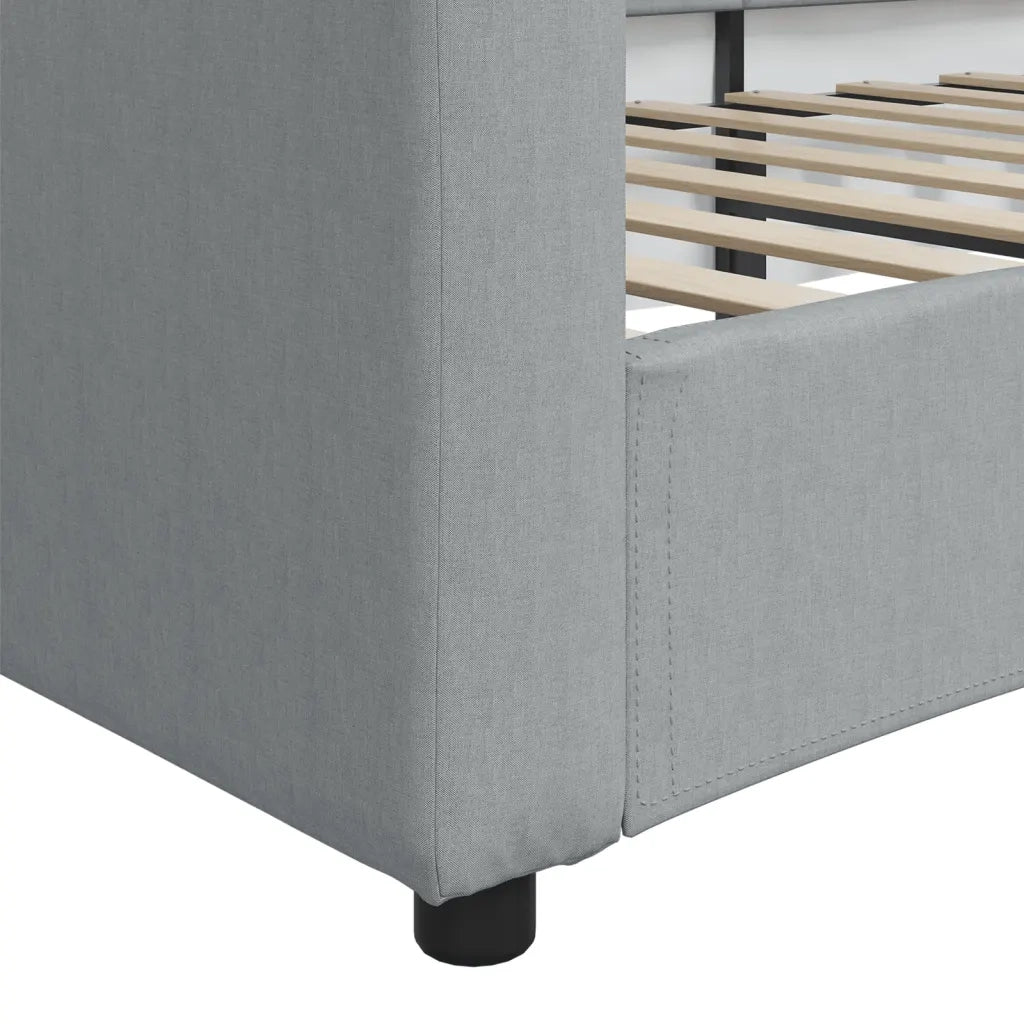 Letto da Giorno Grigio Chiaro 90x200 cm in Tessuto
