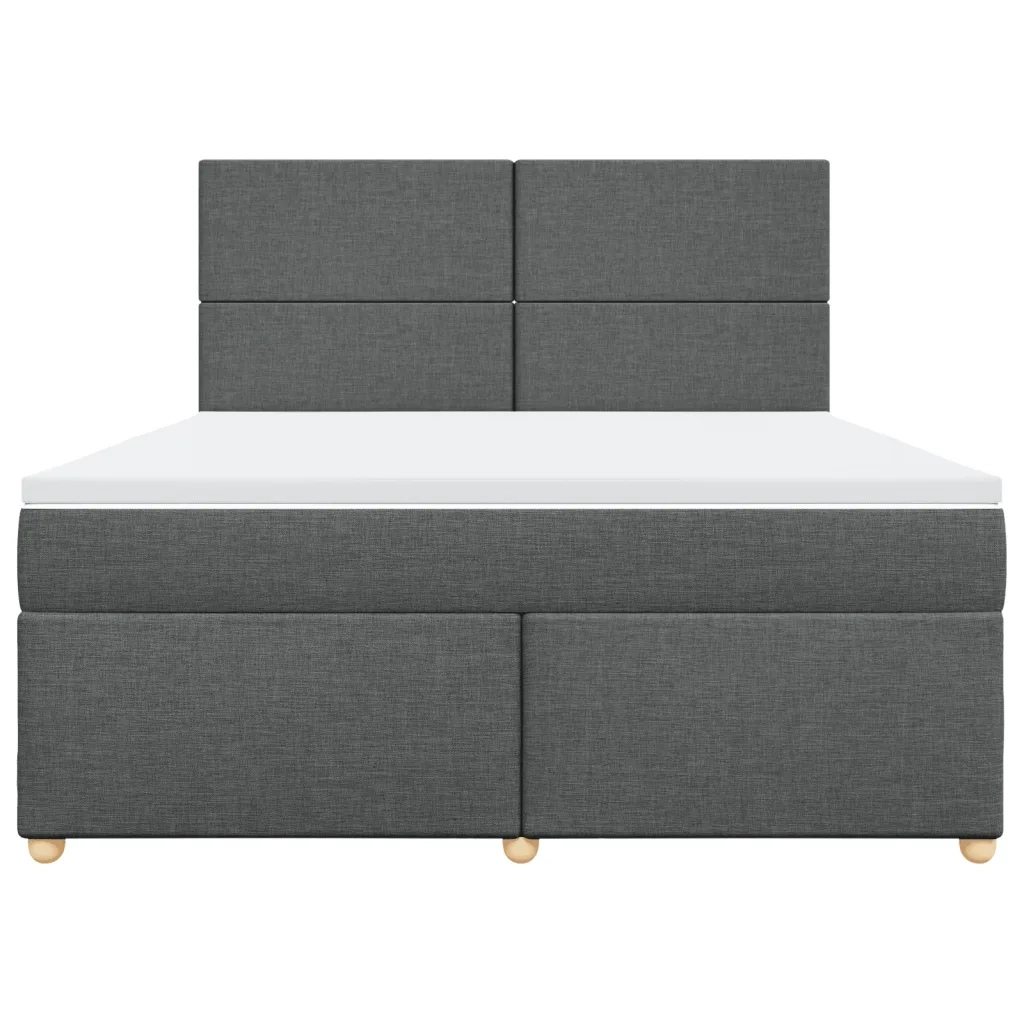 Giroletto a Molle con Materasso Grigio Scuro 180x200 cm Tessuto