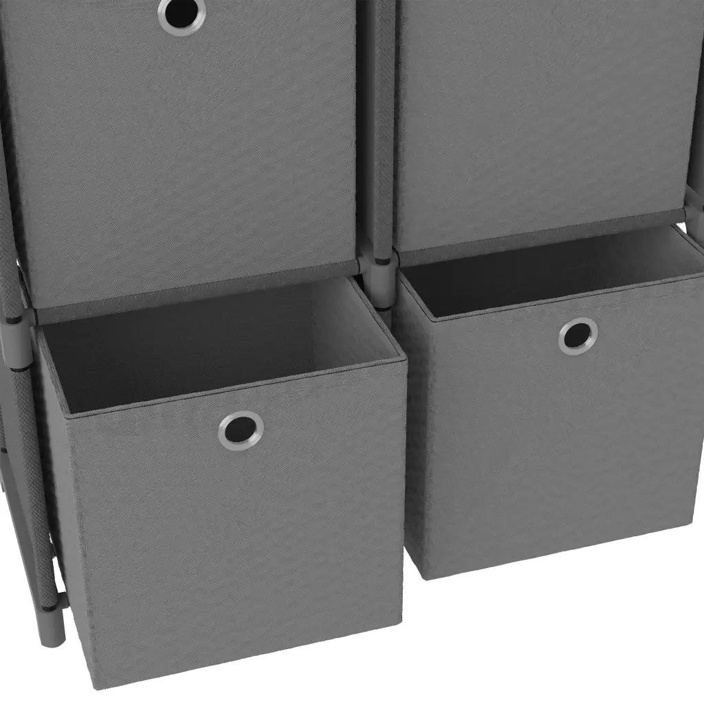 Mensola con 6 Scatole a Cubo Grigia 103x30x72,5 cm in Tessuto CFW1121873