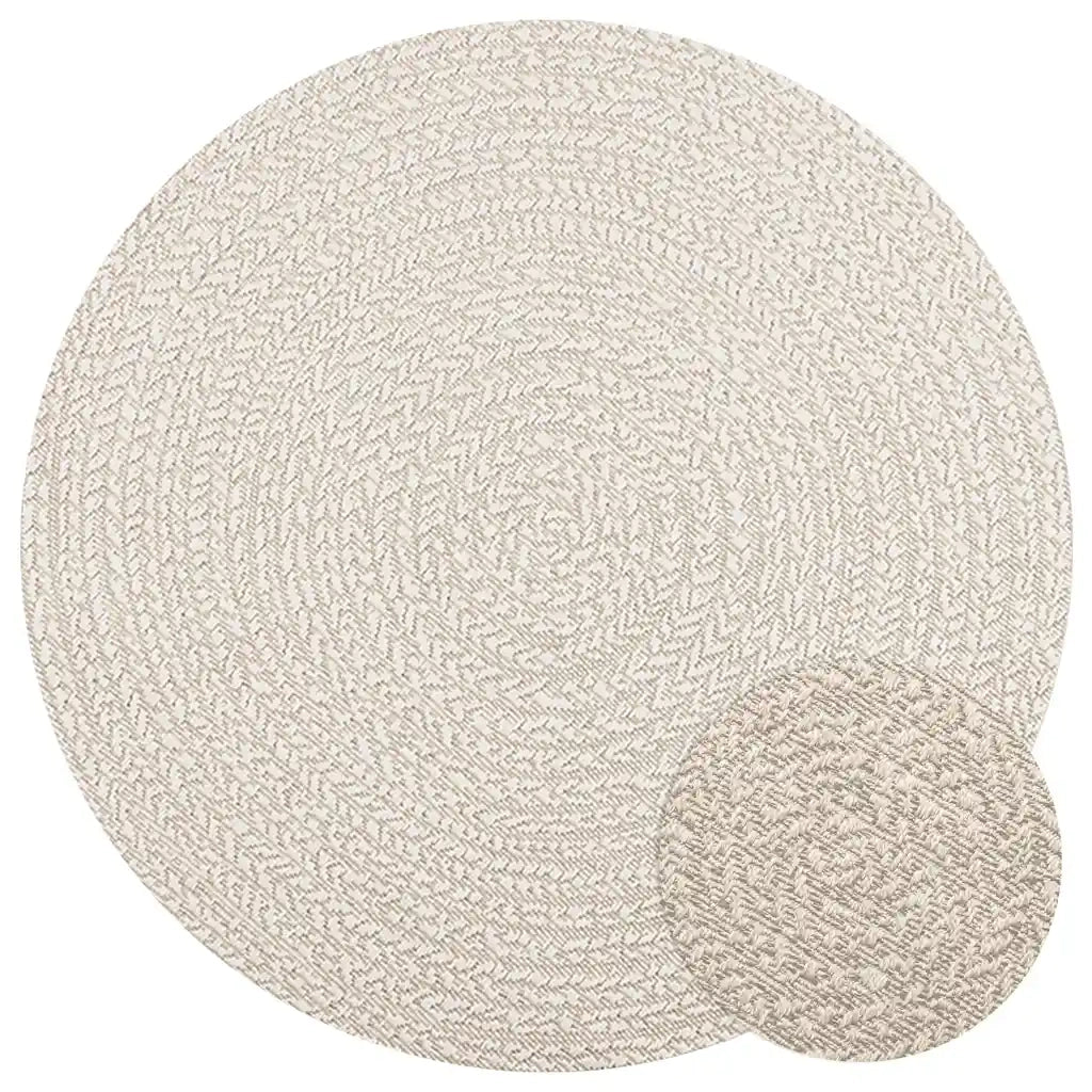 Tappeto ZIZUR Crema Ã˜ 120cm Aspetto Iuta per Interni ed Esterni