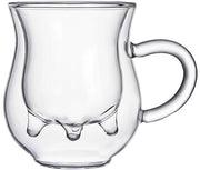 Set di tazze in vetro a doppia parete per caffè - Isolamento per bevande calde e fredde - Translucido - Tazze per bevande - Adatto per uso domestico - 300 millilitri