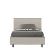 Letto una piazza e mezza contenitore imbottito 120x210 tessuto Labirinto 1 bianco Adele