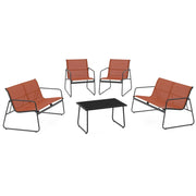 IDMarket - Set di mobili da giardino bassi MALAGA a 6 posti con 2 divani, poltrone e tavolo in terracotta