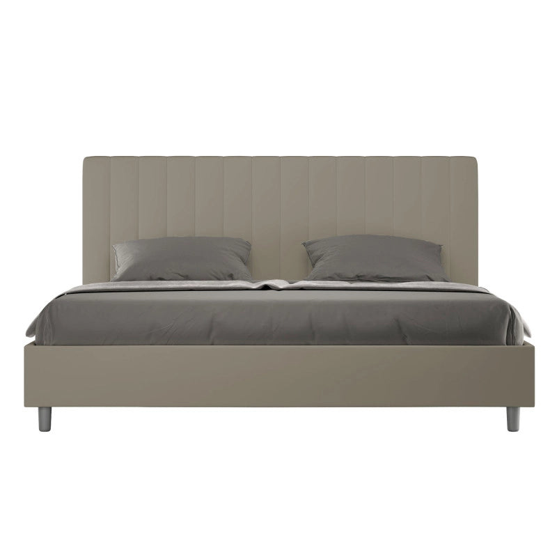 Letto imbottito Matrimoniale 180x190 cm Agueda - Similpelle,Senza rete,Cappuccino