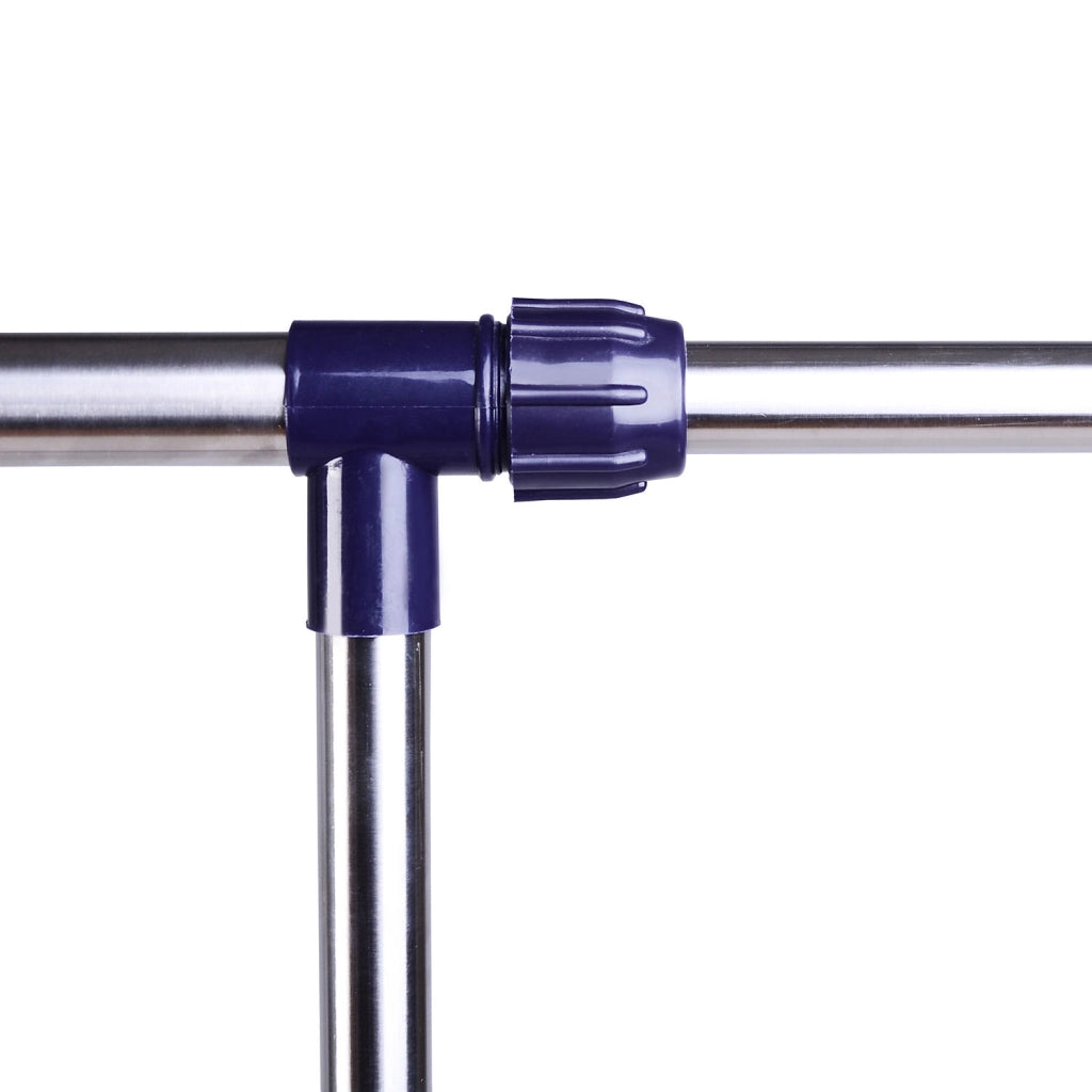 Appendiabiti a rotelle con stendibiancheria estraibile ¨C zephmum ¨C acciaio inox 86x45x95 cm